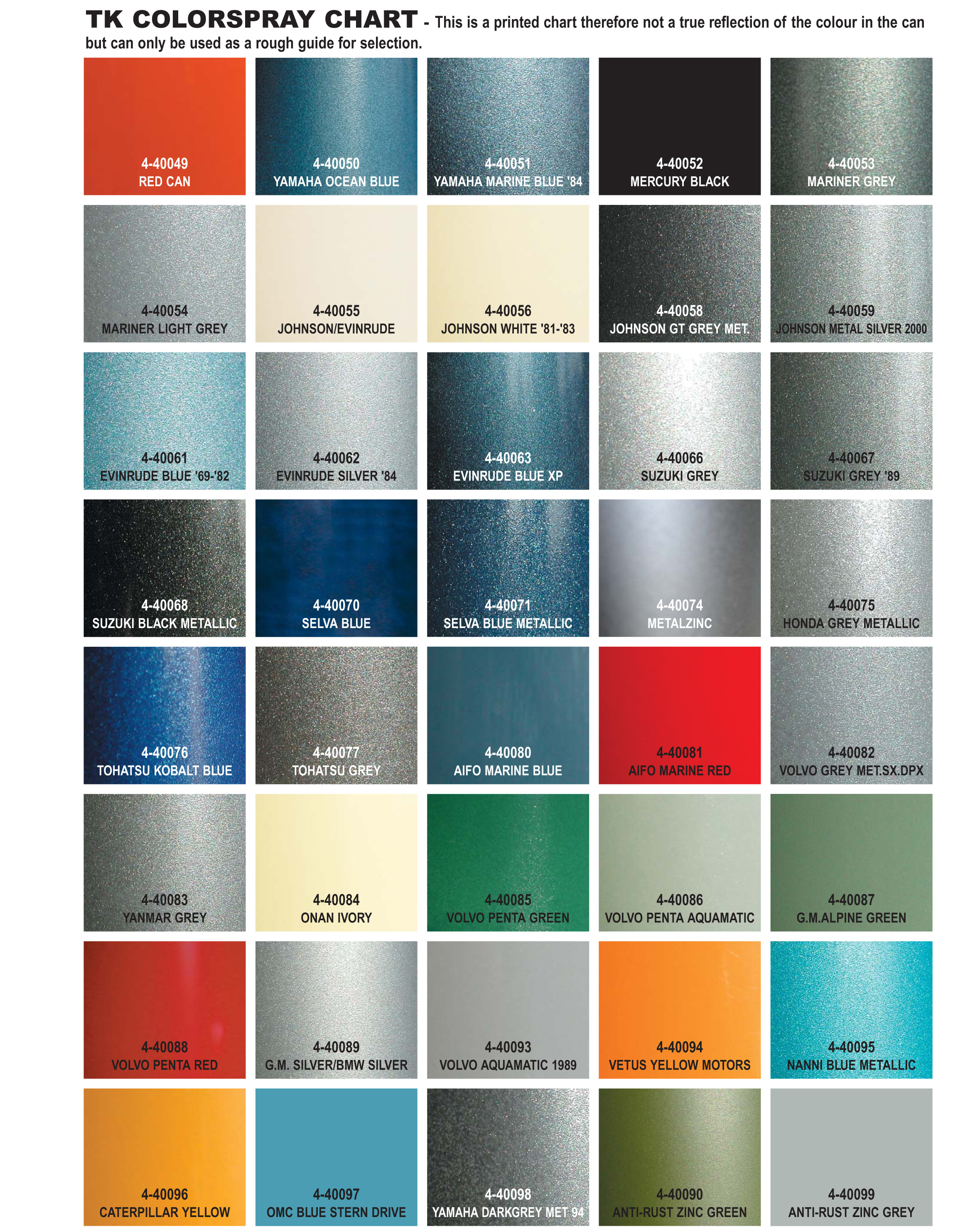 outboard paint colour chart